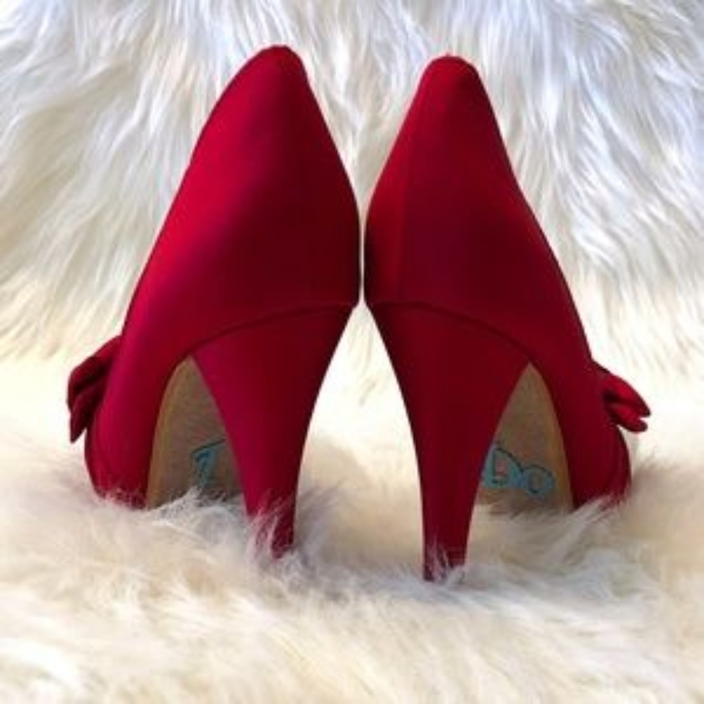 NEW Satin Peep Toe Bow D'Orsay Platform Stiletto - Picture 4 of 9